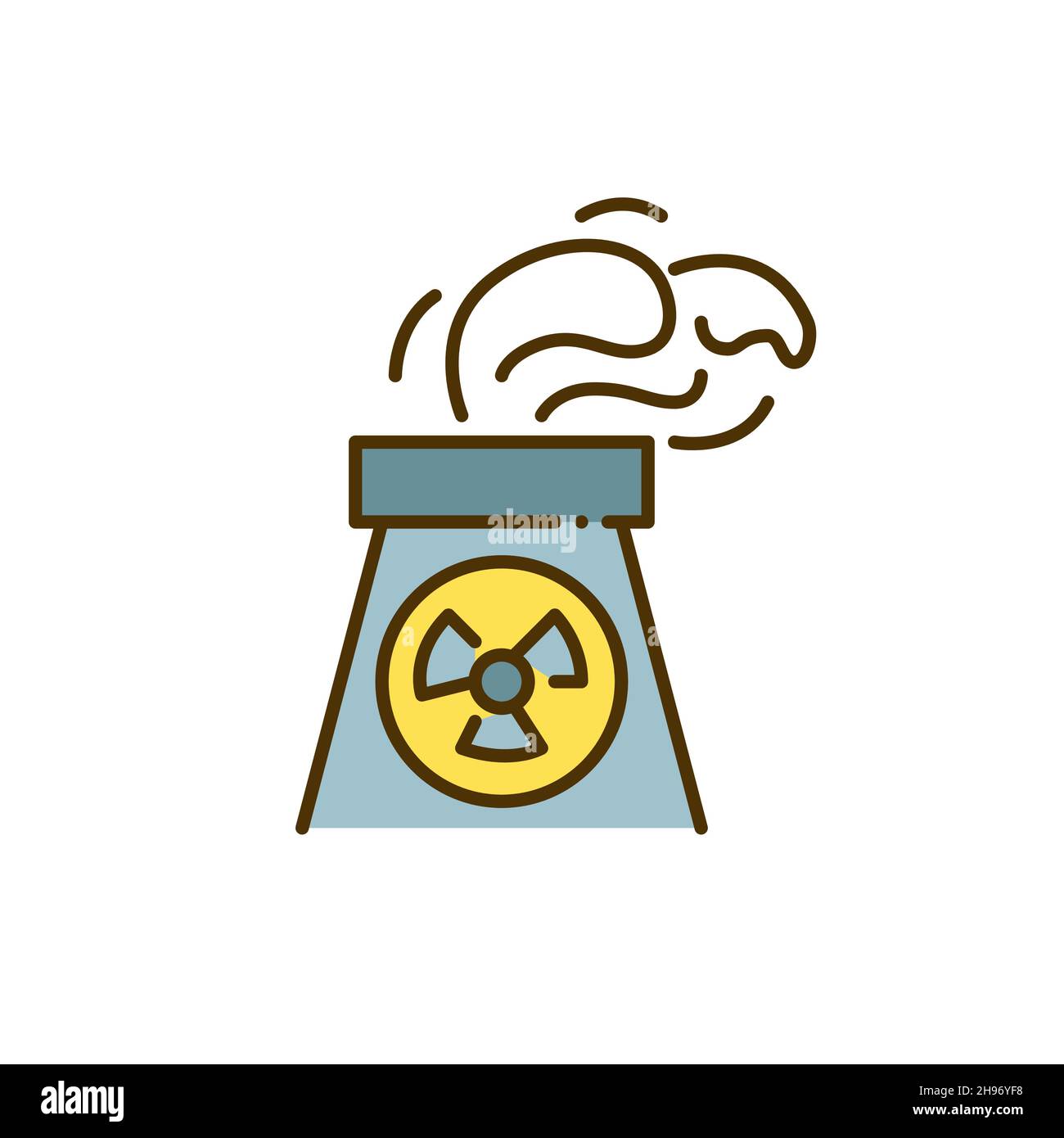 Nuclear power plant. Sustainable eco friendly energy generation. Pixel