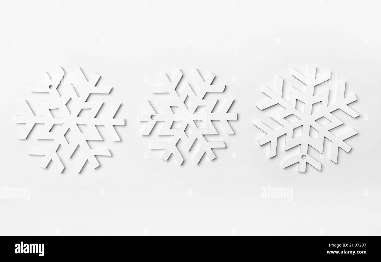 Beautiful snowflakes on white background Stock Photo - Alamy