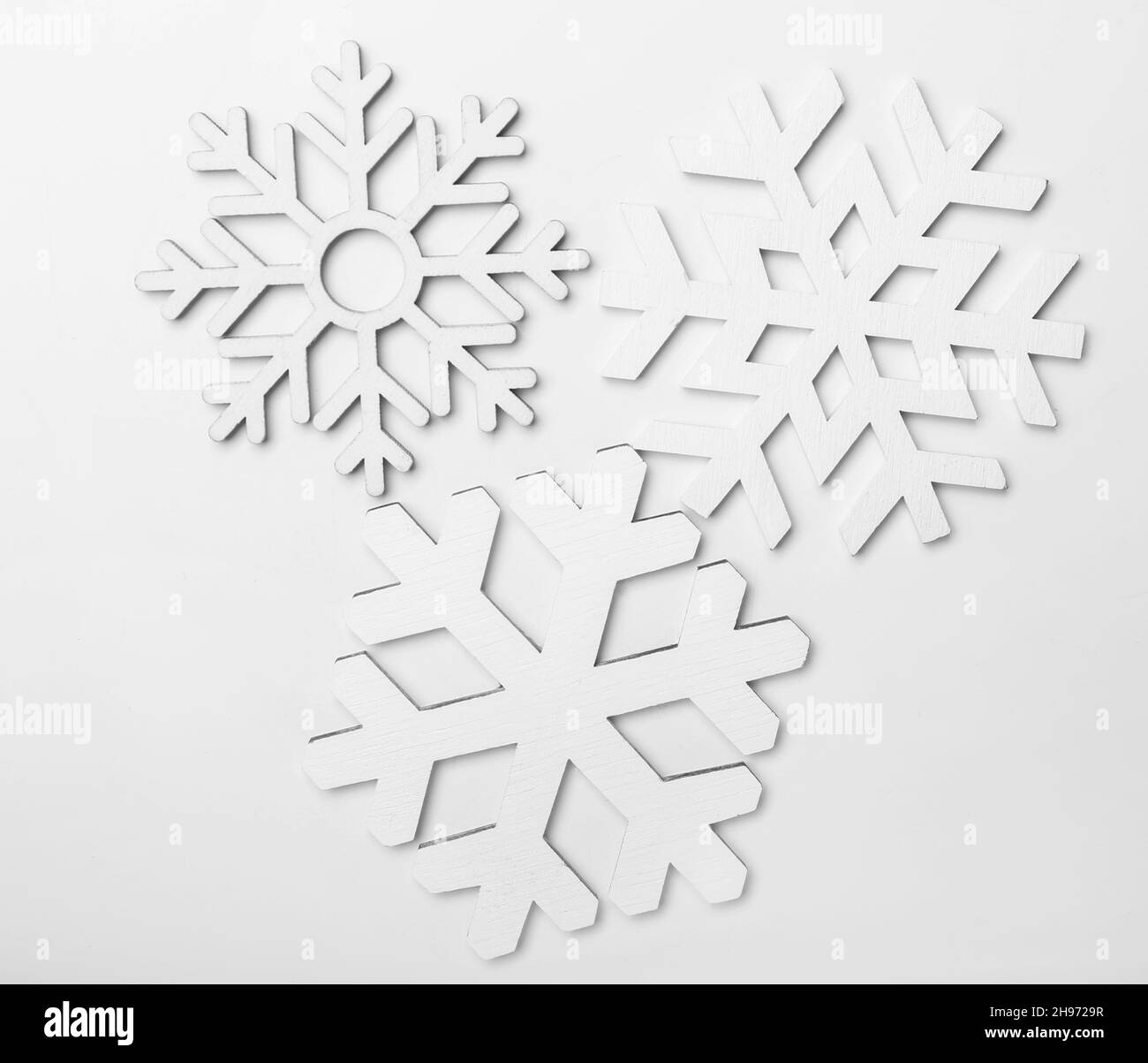 Beautiful snowflakes on white background Stock Photo - Alamy