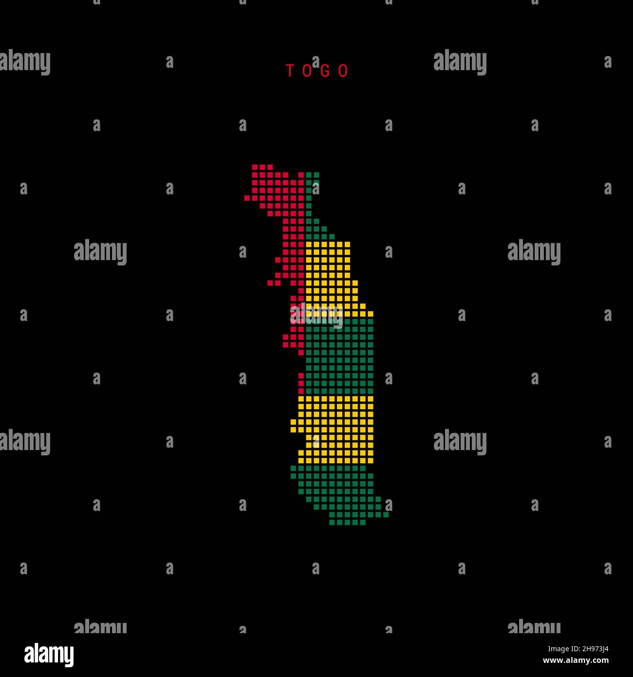 Square dots pattern map of Togo. Togolese Republic dotted pixel map ...