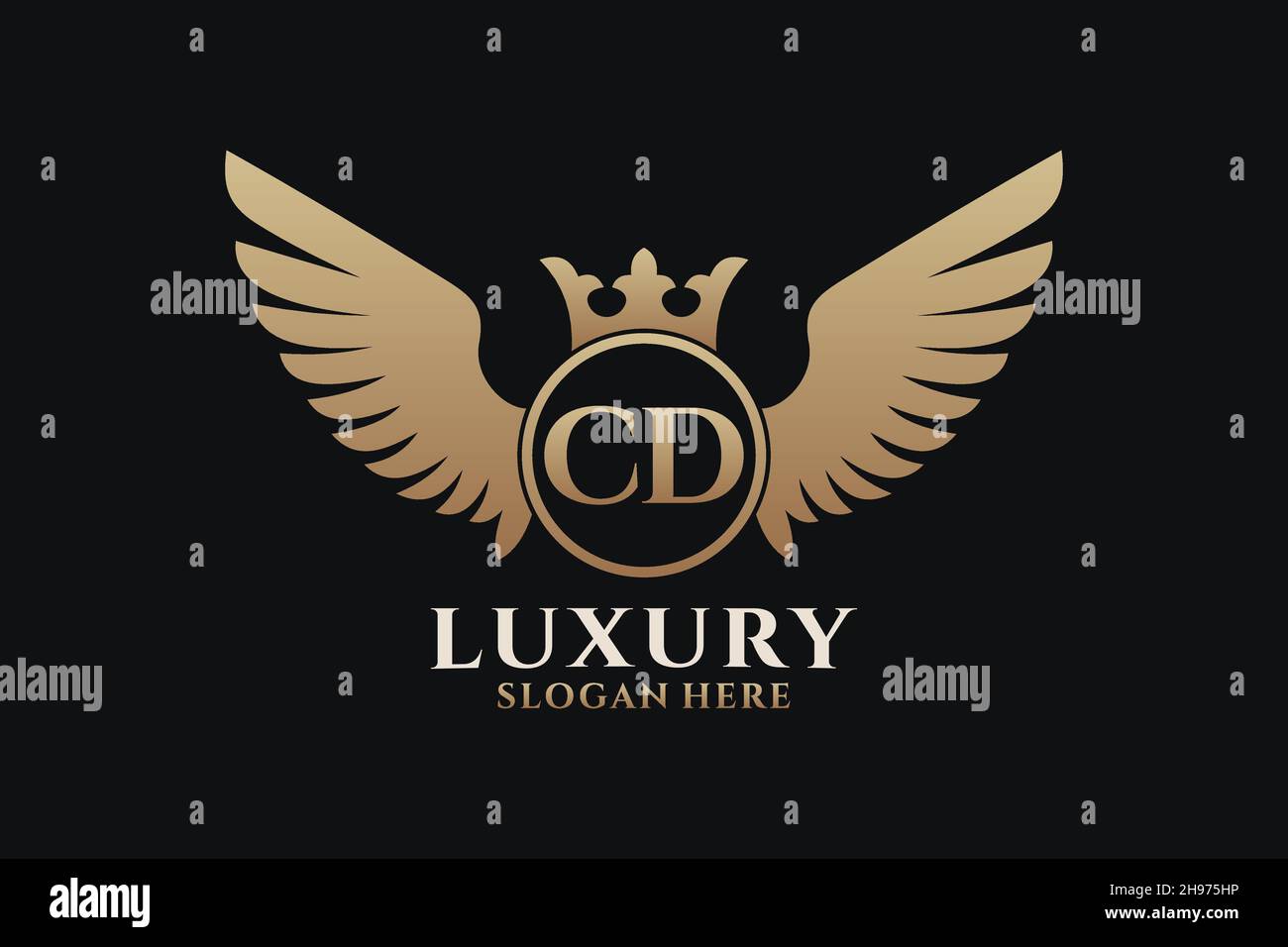 Luxury royal wing Letter CD crest Gold color Logo vector, Victory logo ...