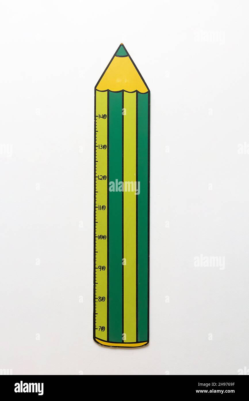 height gauge pencil growth measurement Stock Photo