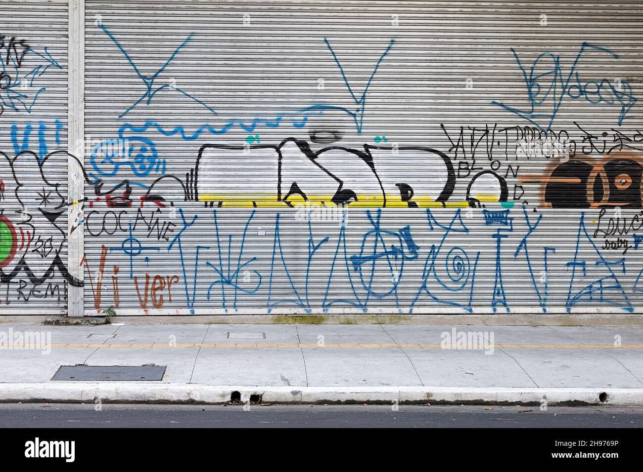 metallic gaye vandalism graffiti city sao paulo brazil Stock Photo