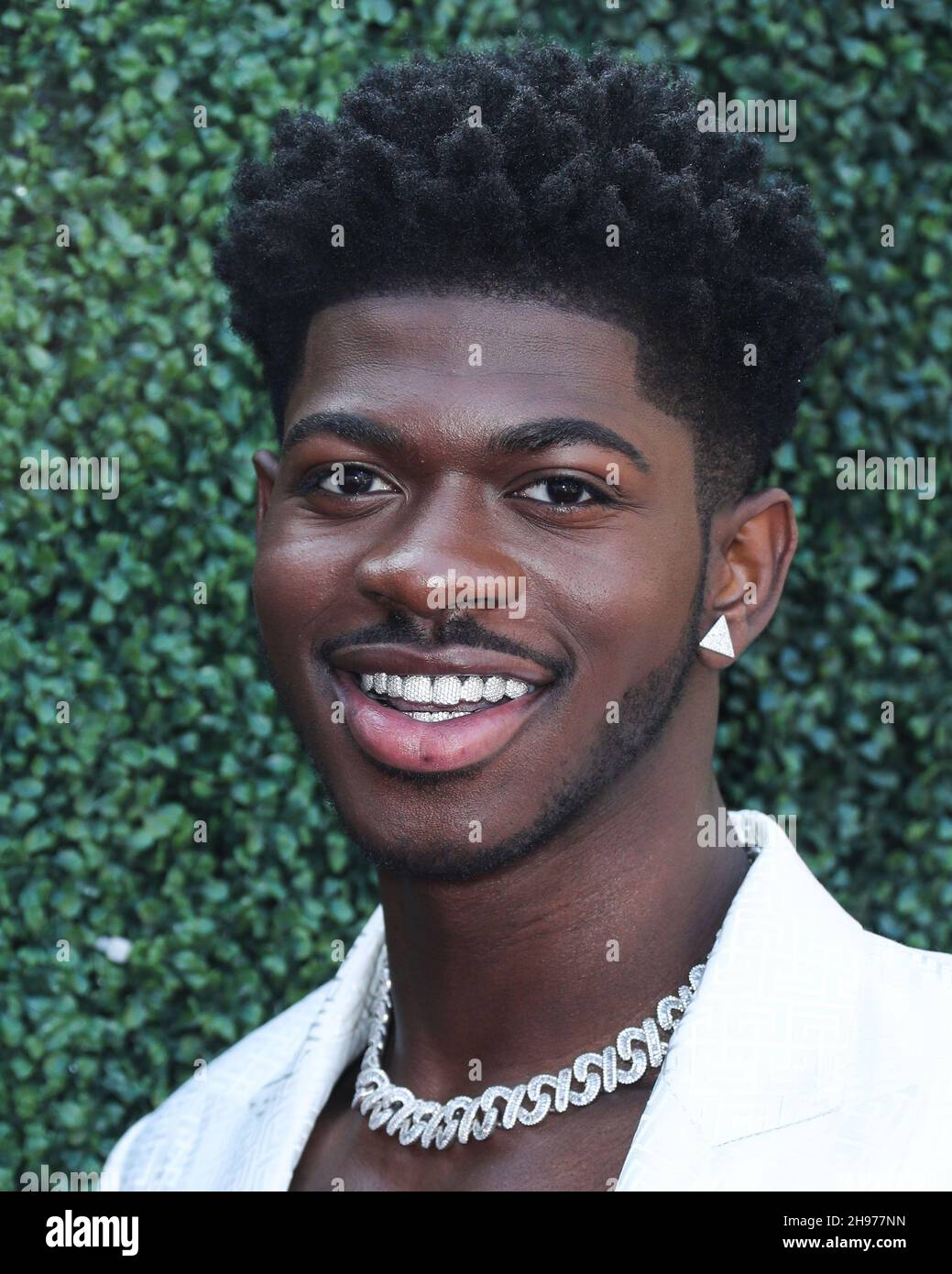 LOS ANGELES, CALIFORNIA, USA - DECEMBER 04: Rapper Lil Nas X wearing ...