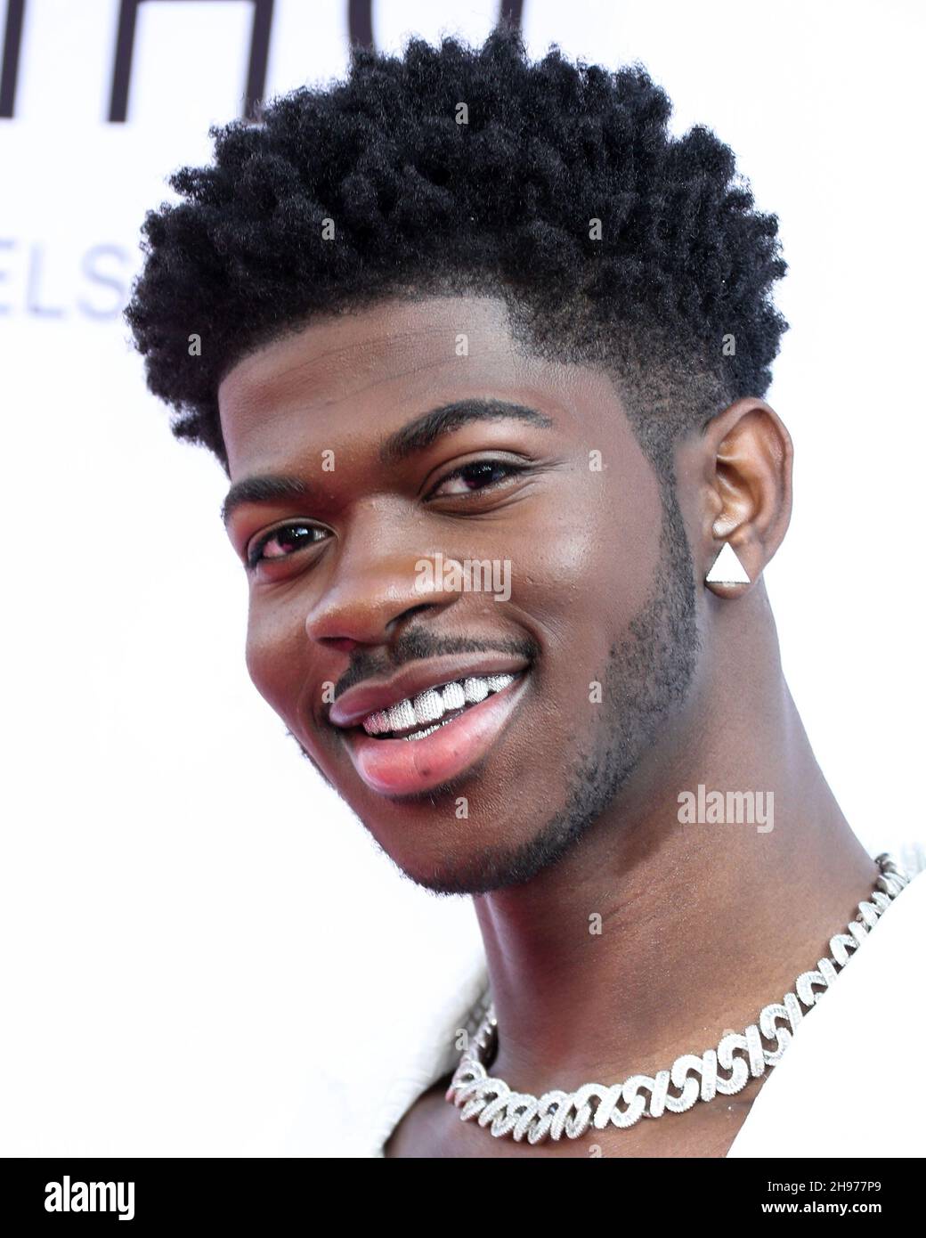 LOS ANGELES, CALIFORNIA, USA - DECEMBER 04: Rapper Lil Nas X wearing ...