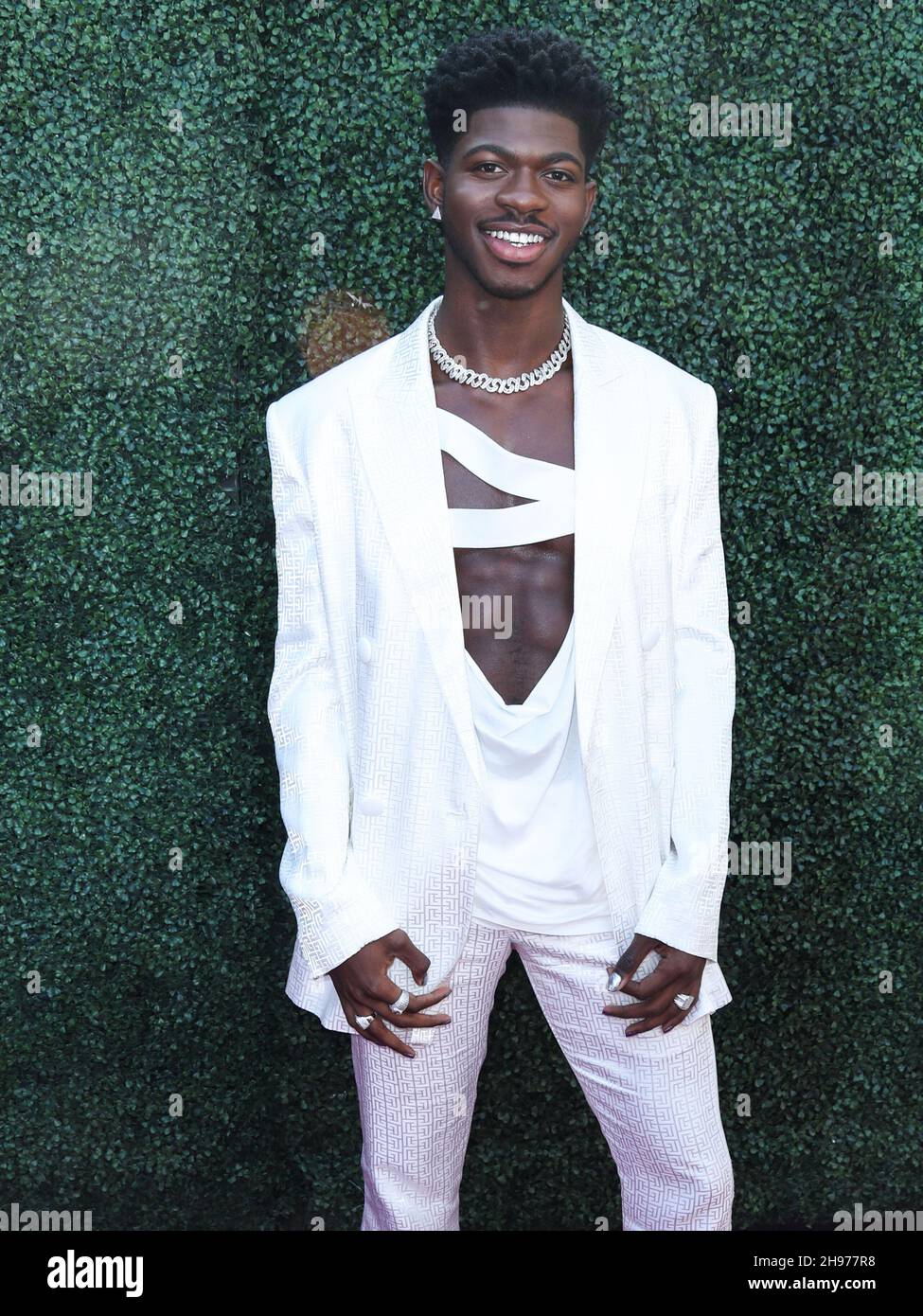LOS ANGELES, CALIFORNIA, USA - DECEMBER 04: Rapper Lil Nas X wearing ...