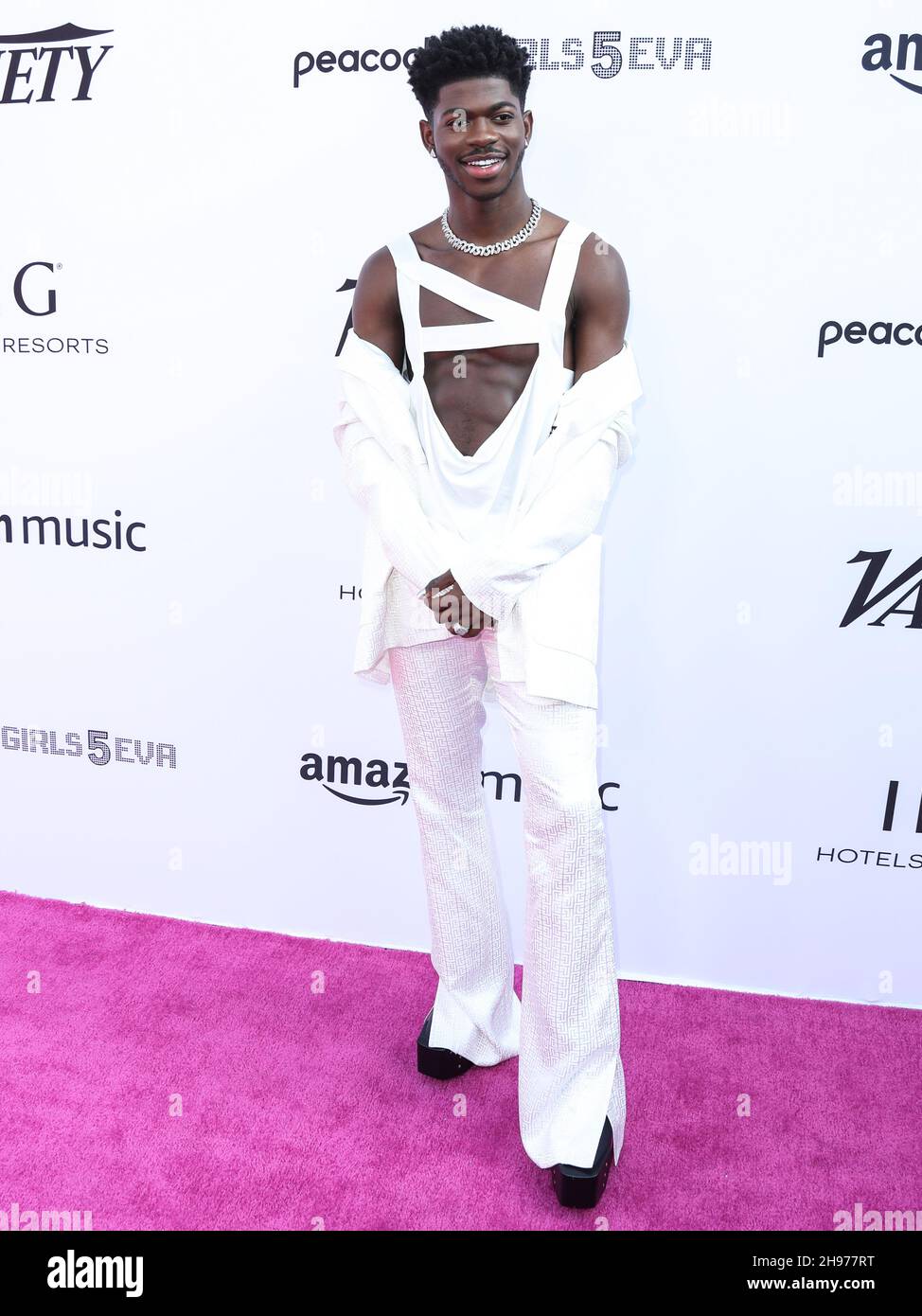 LOS ANGELES, CALIFORNIA, USA - DECEMBER 04: Rapper Lil Nas X wearing ...