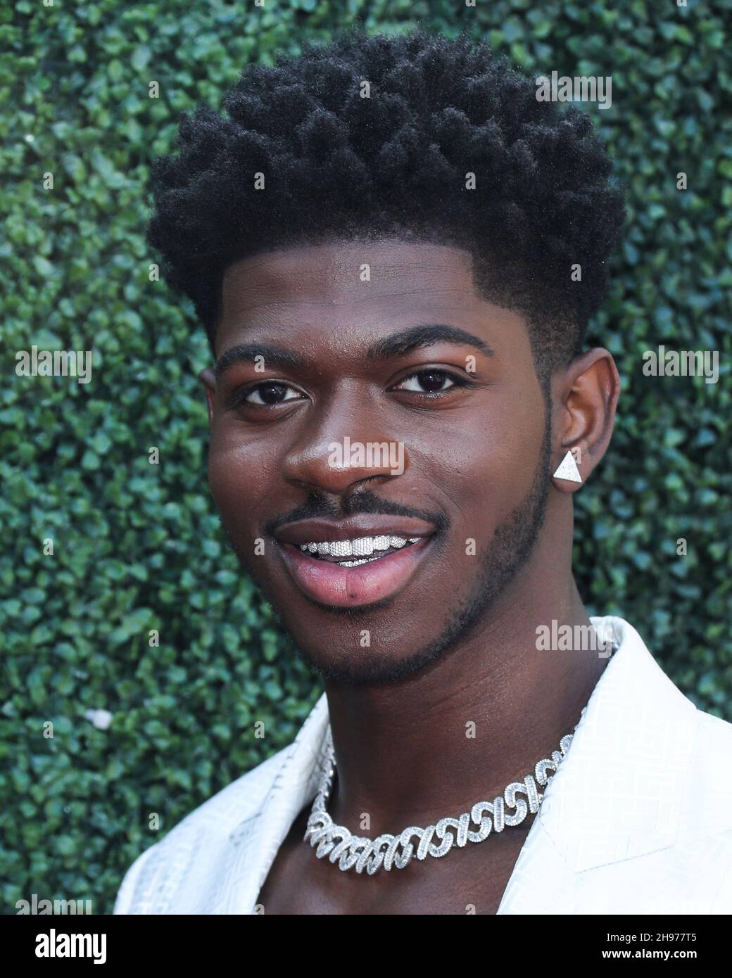 LOS ANGELES, CALIFORNIA, USA - DECEMBER 04: Rapper Lil Nas X wearing ...