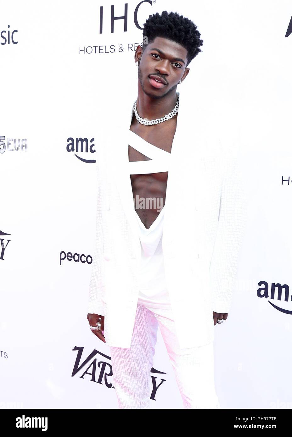 LOS ANGELES, CALIFORNIA, USA - DECEMBER 04: Rapper Lil Nas X wearing ...