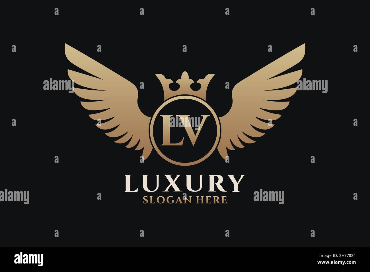 Luxury royal wing Letter LV crest Gold color Logo vector, Victory logo,  crest logo, wing logo, vector logo Stock Vector Image & Art - Alamy