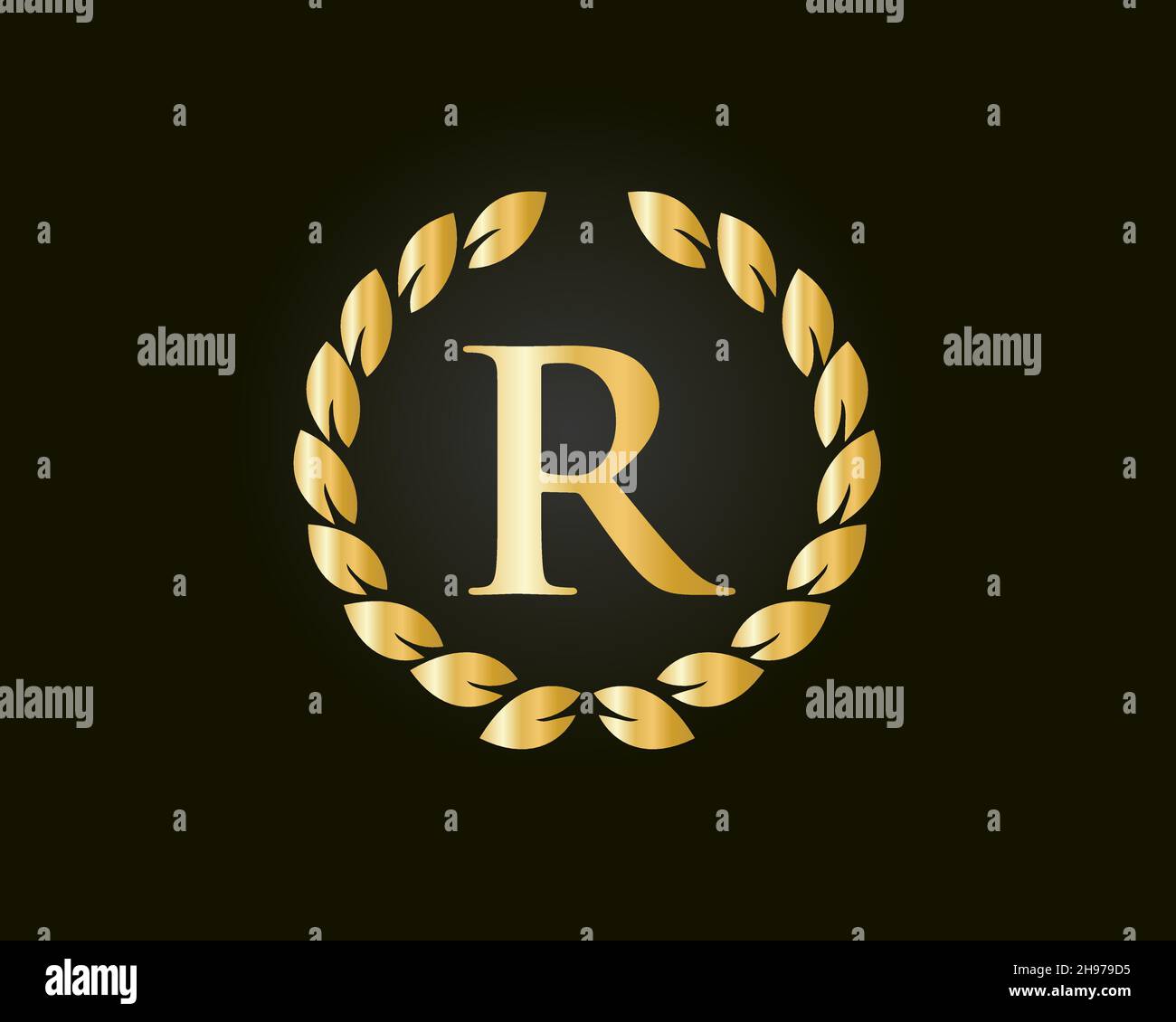 R logo, Letter R monogram, style floral (2315874)