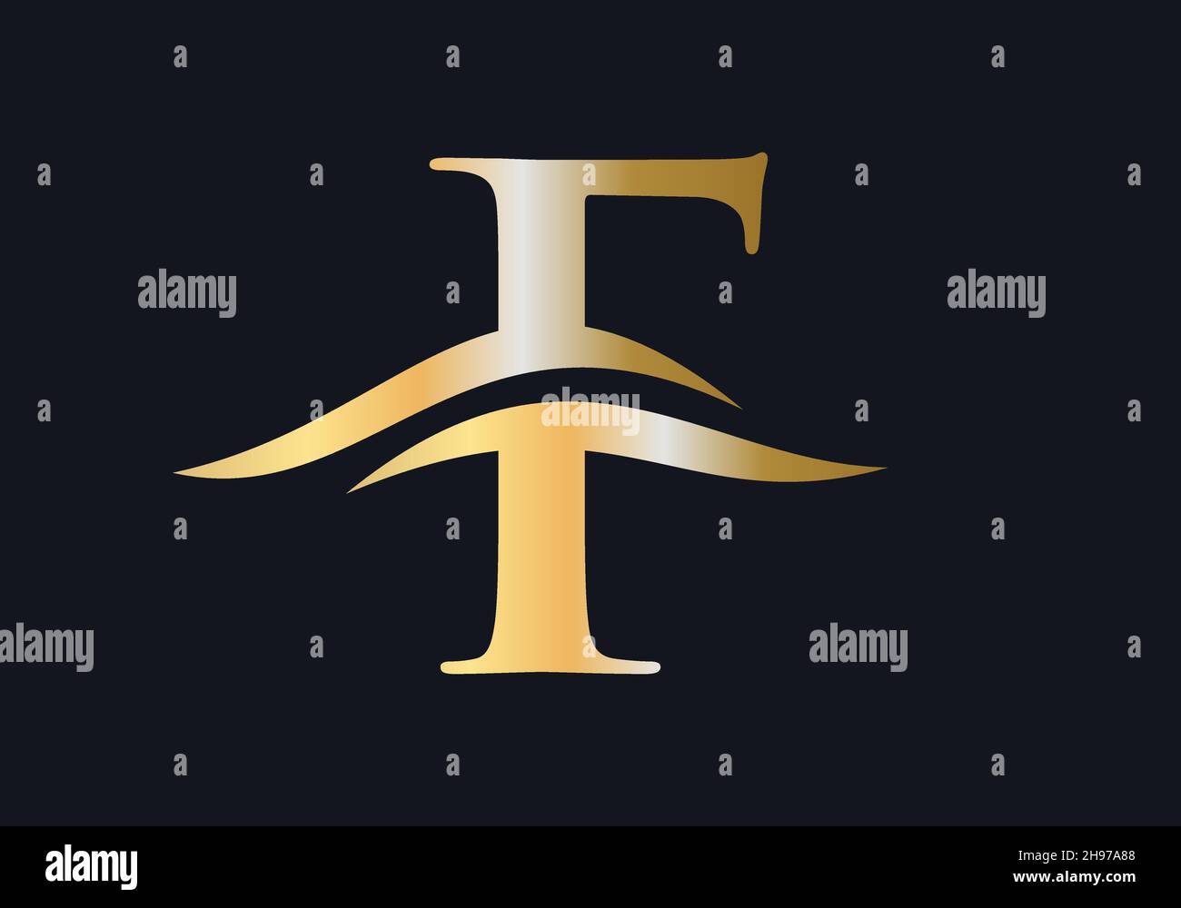 Monogram letter F logo design Vector. F letter logo design with modern trendy Stock Vector