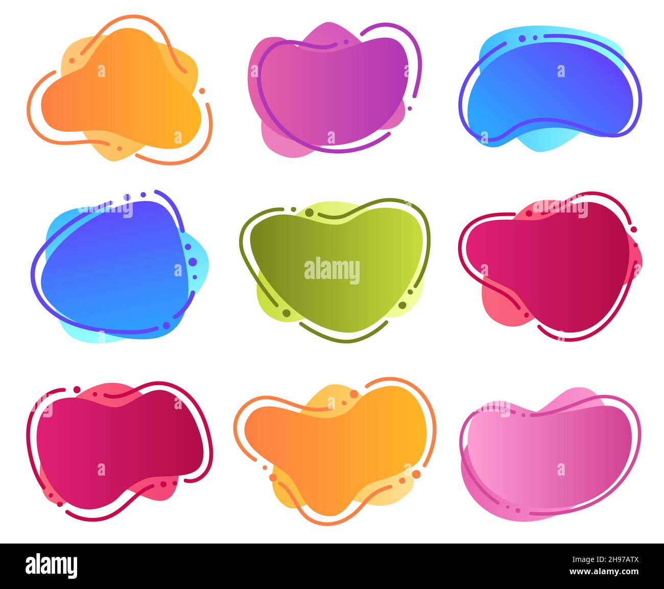 Vector varied abstract shapes. Colorful backgrounds, frames for ...