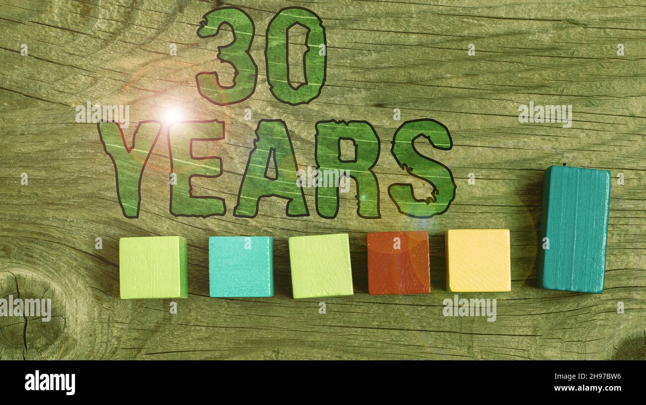Writing displaying text 30 Years. Internet Concept Remembering or ...
