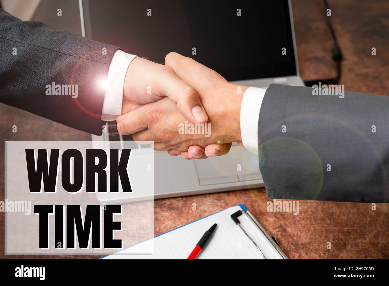 Sign displaying Work Time. Conceptual photo period starts when ...