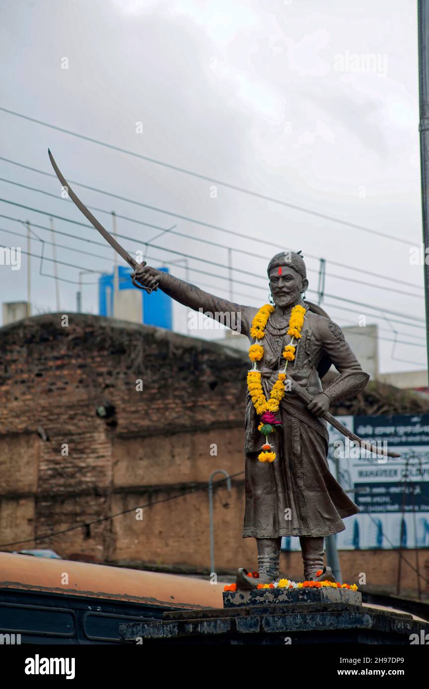 Statue of a Shivaji Maharaj Indian ruler Stock Photo Alamy