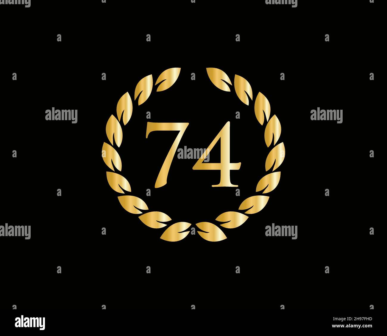 74th Years Anniversary Ring Logo Template 74th Years Anniversary Logo