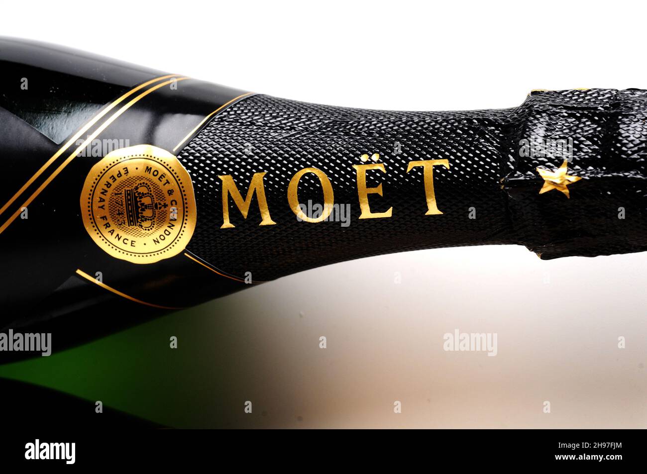 Moet and Chandon Brut Imperial Champagne Bottle , sparkling wine Stock