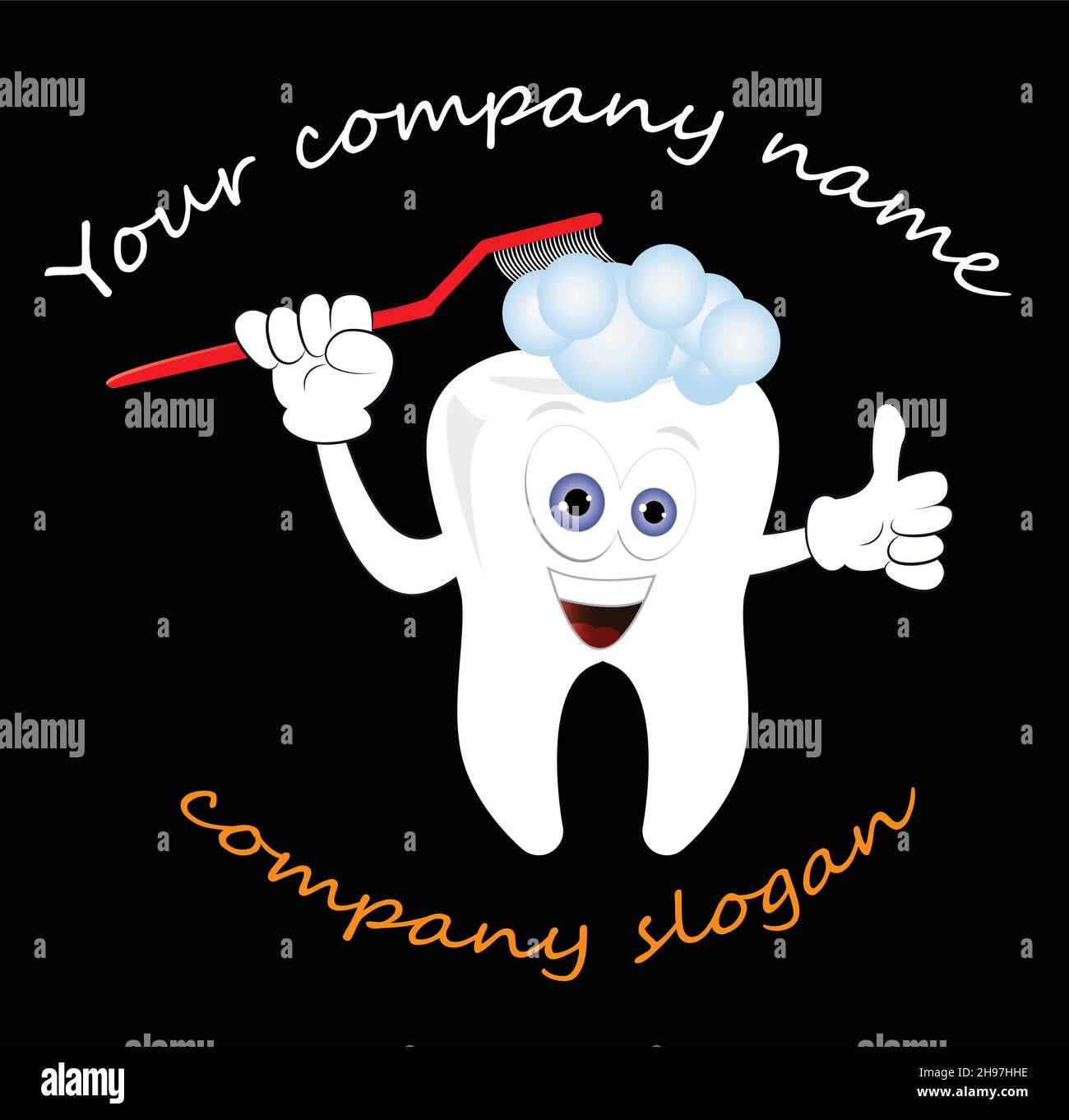 Tooth vector logo template for a dentist clinics isolated over black background. Dental care clipart, logo ideas. Stomatology vector logo illustration Stock Vector