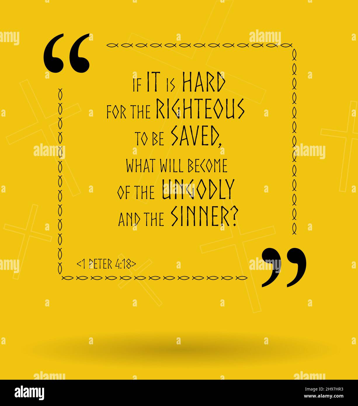 Best Bible quotes about righteous people and sinners. Christian sayings for Bible studies, colourful illustration Stock Photo