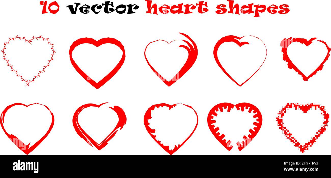 Heart vector icons set isolated over white background Stock Vector ...