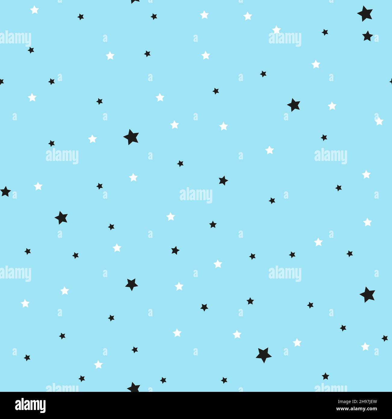 Seamless pattern with black stars on a blue background. Vector ...