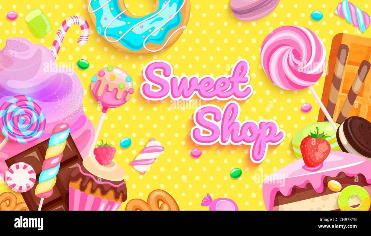Sweet shop and greeting banner Stock Vector Image & Art Alamy