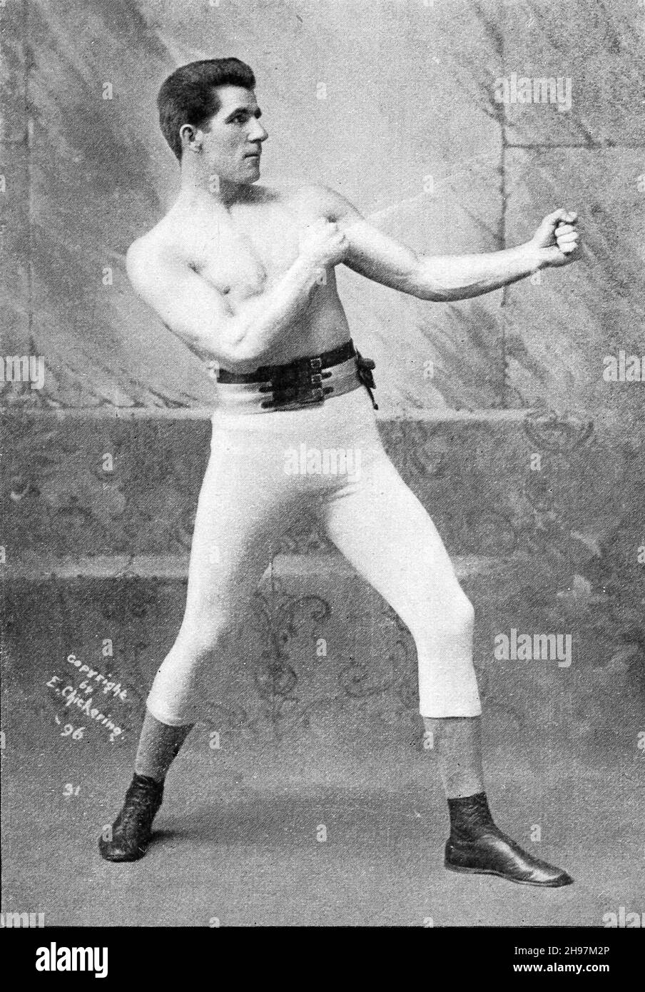 Elmer Chickering (American Photographer) - Gentleman Jim Corbett - James John Corbett - American Boxer and World Heavyweight Champion - 1896 Stock Photo