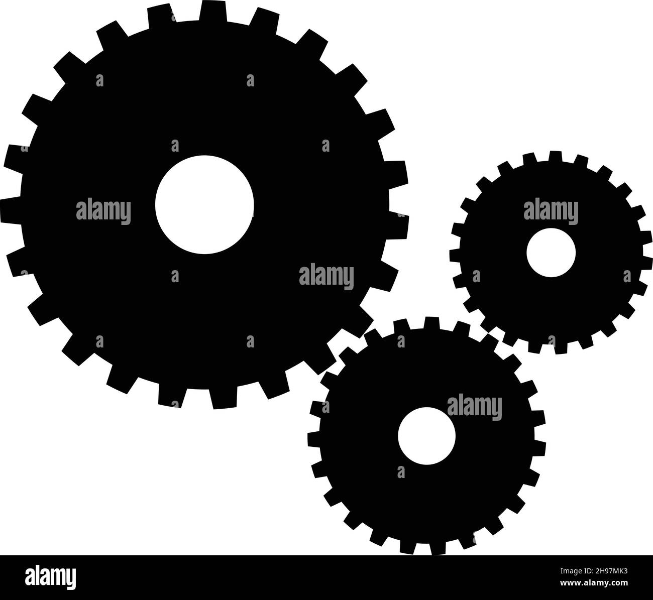 Industrial gears black and white silhouettes vector illustration. Gears ...