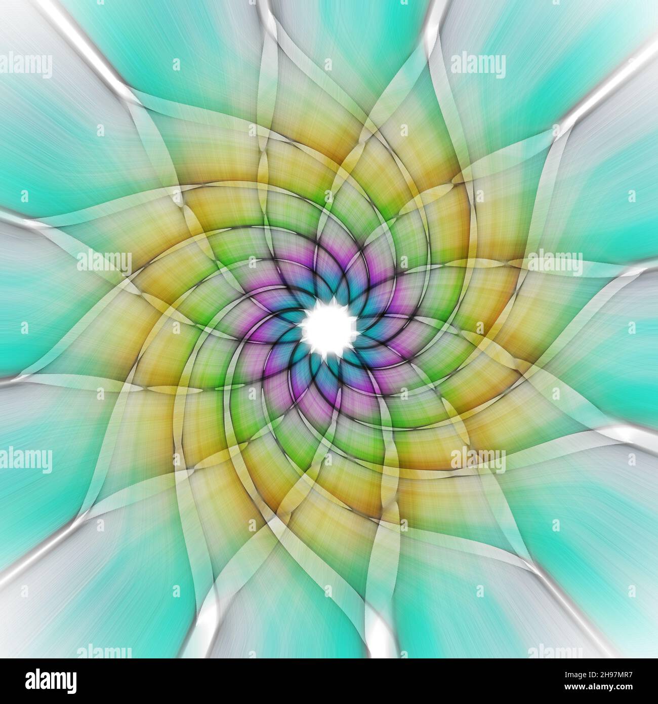 A 3D rendering of an abstract bright colorful spiral background Stock ...