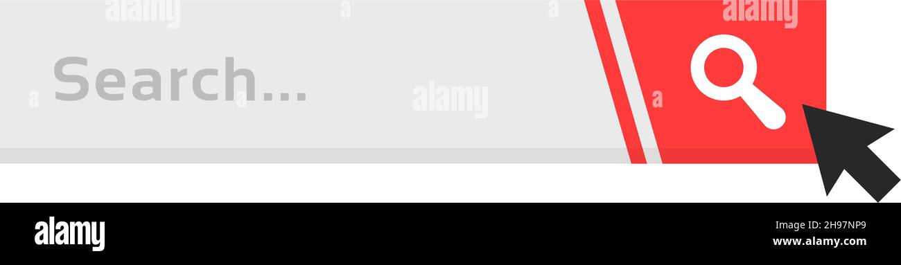cursor click on simple search bar Stock Vector
