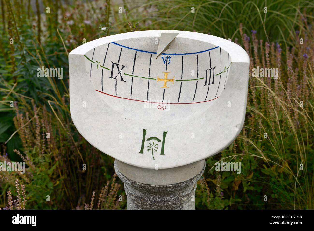 An unusual sundial at the Horniman Museum and Gardens in London, UK Stock Photo