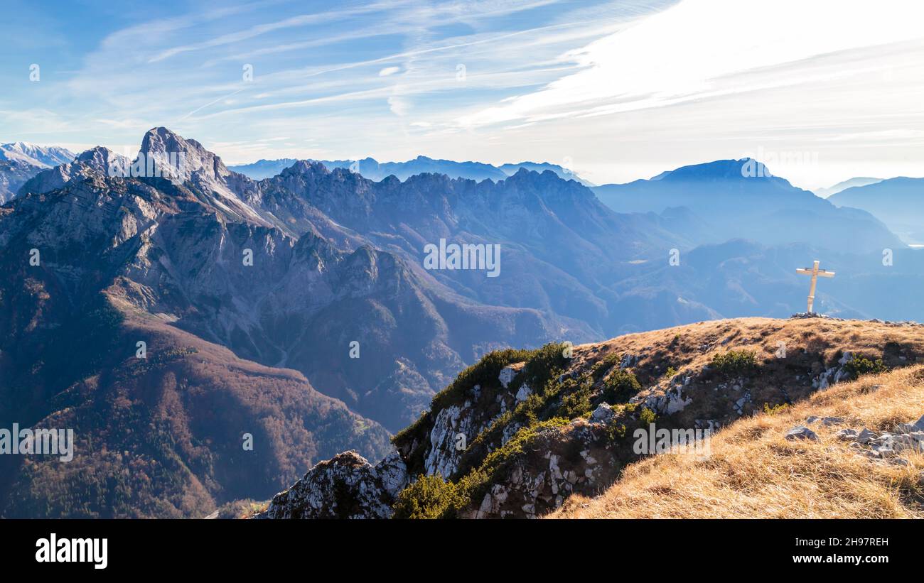Sunny day in the carnic alps during a colorful autumn Stock Photo - Alamy