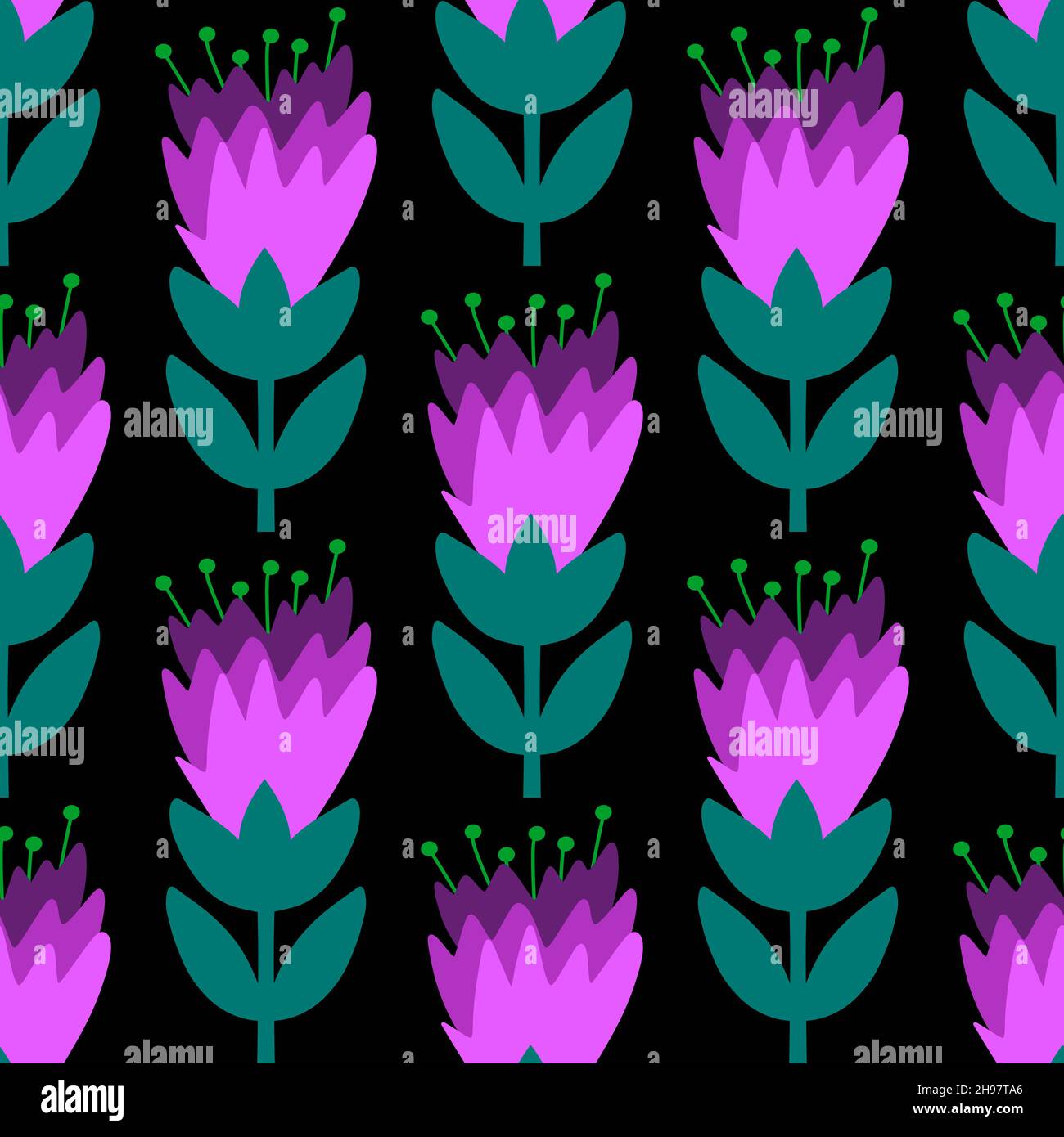 Geometric floral seamless pattern with flower for wallpaper and fabrics ...