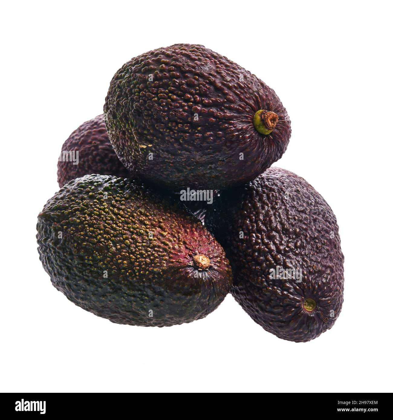 Group of avocados fruit isolated over white background Stock Photo - Alamy