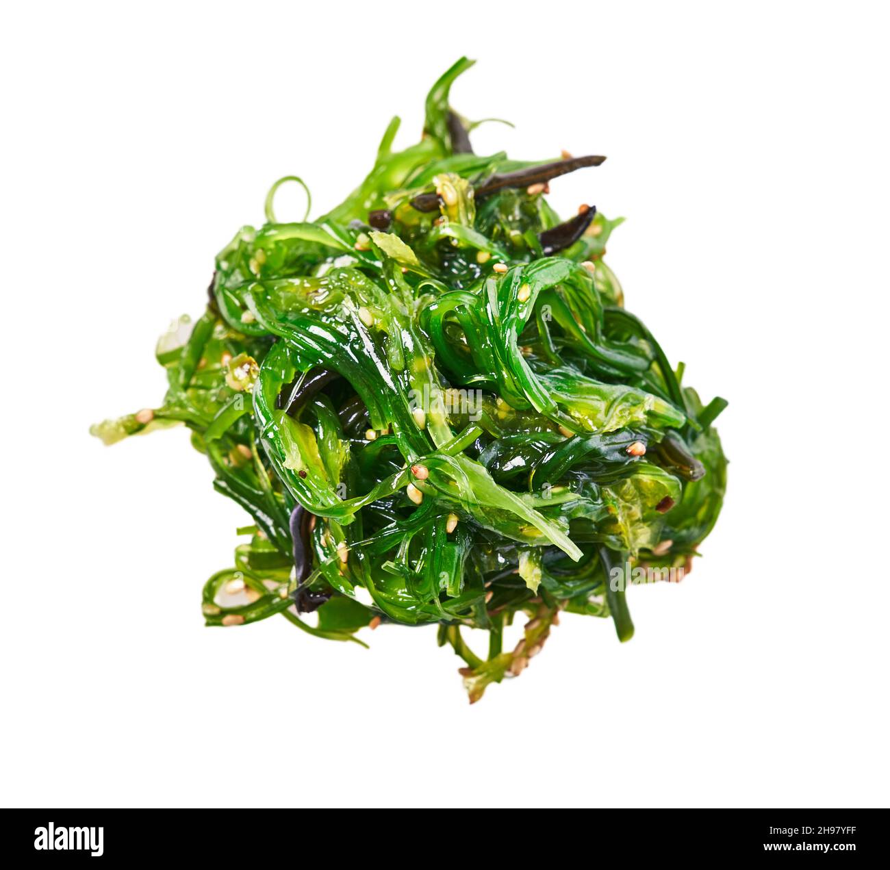 Bunch of wakame seaweed isolated on white background Stock Photo Alamy