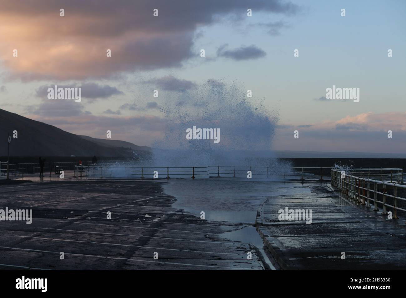 Aberystwyth Wales UK weather 5th December 2021 . A cold and blustery