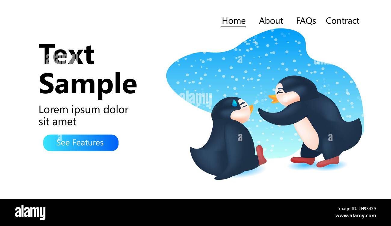 cute penguins animals standing together antarctic birds spending time