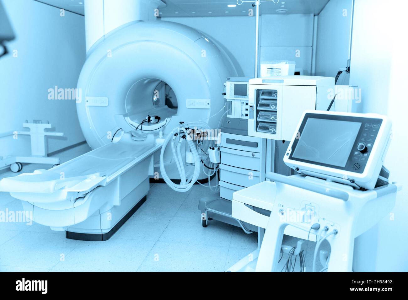 Medical CT or MRI Scan in the modern hospital laboratory. Interior of