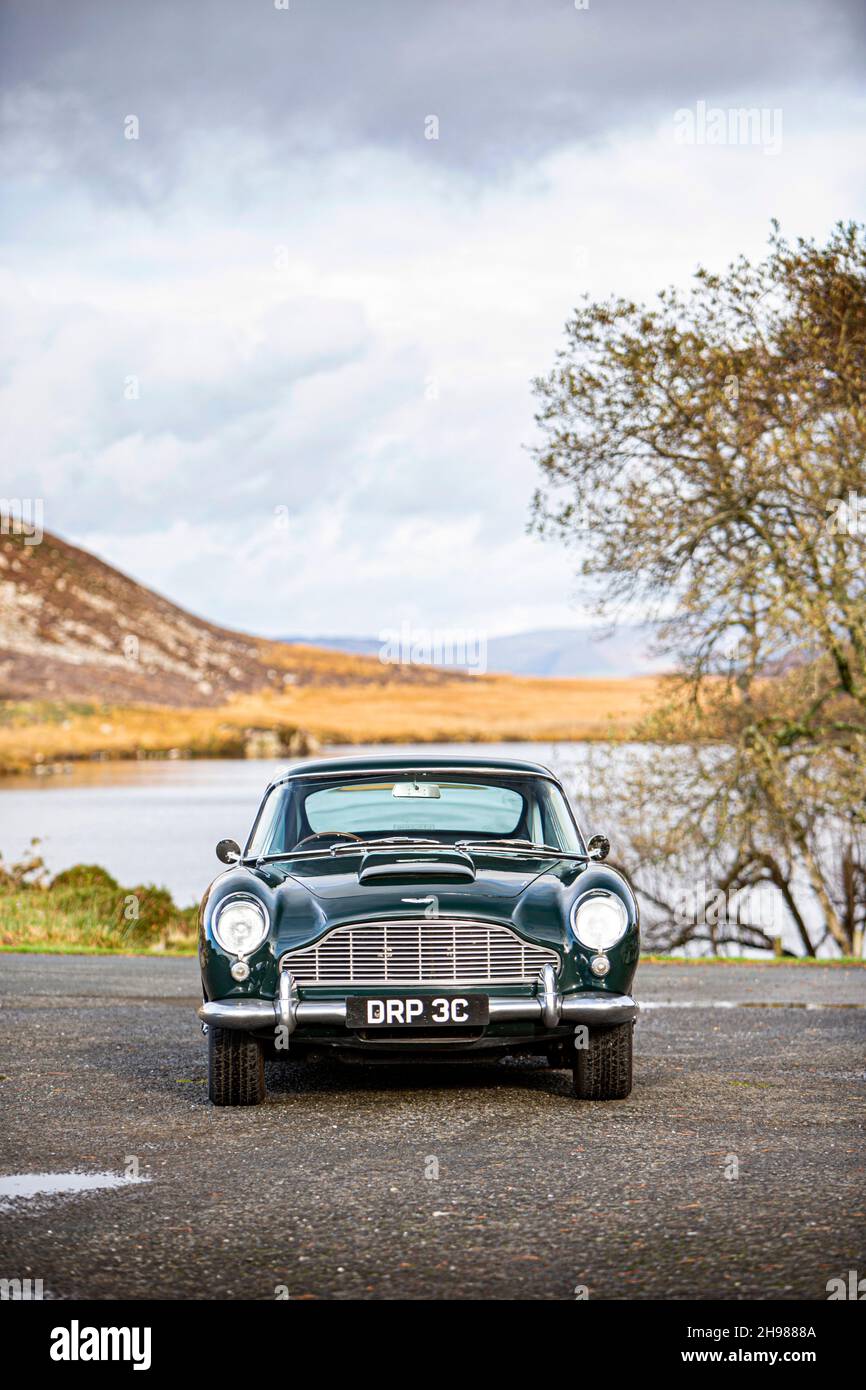 Front view of a 1965 Aston Martin DB5. Stock Photo