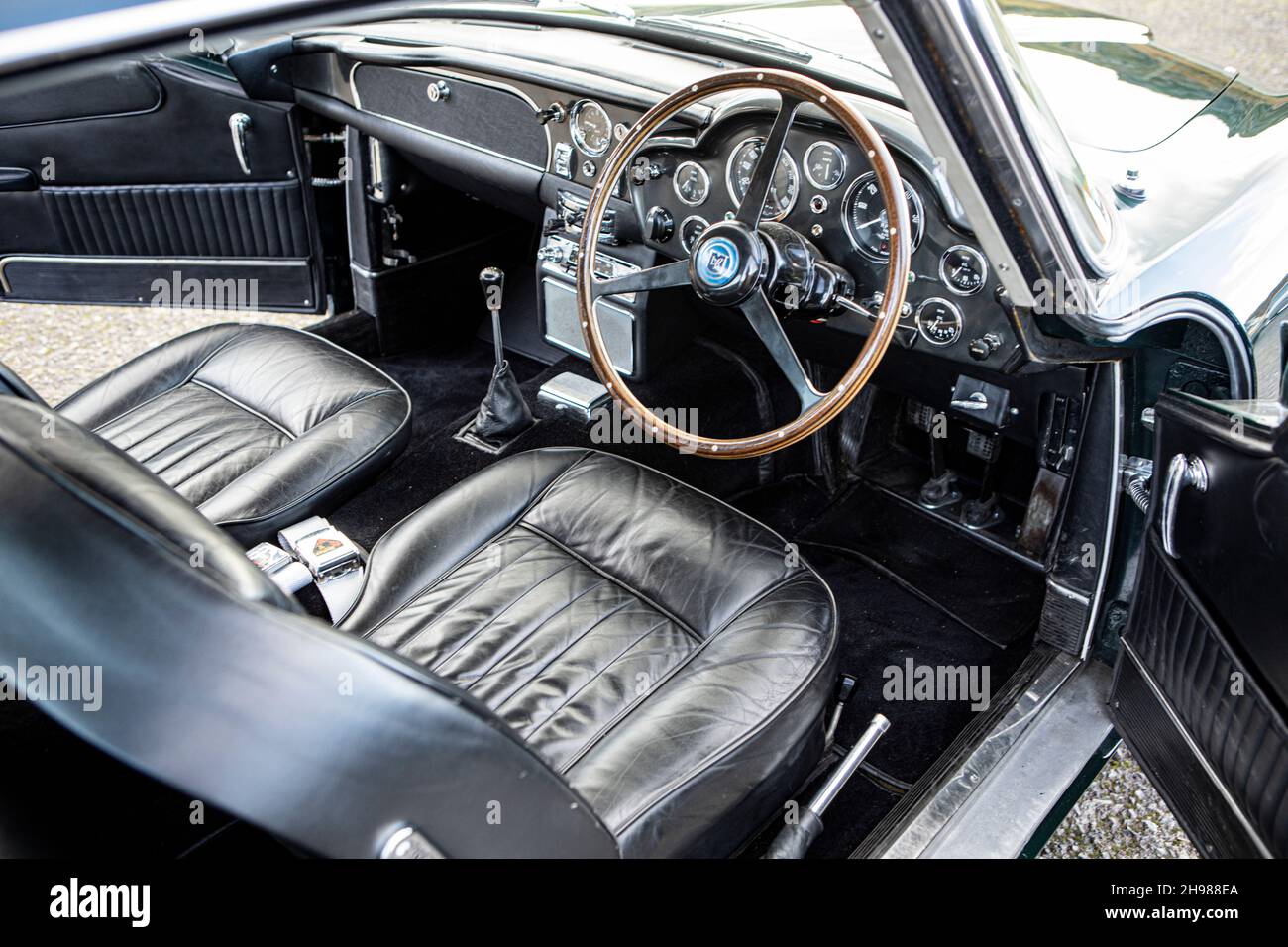 Interior of a 1965 Aston Martin DB5. Stock Photo