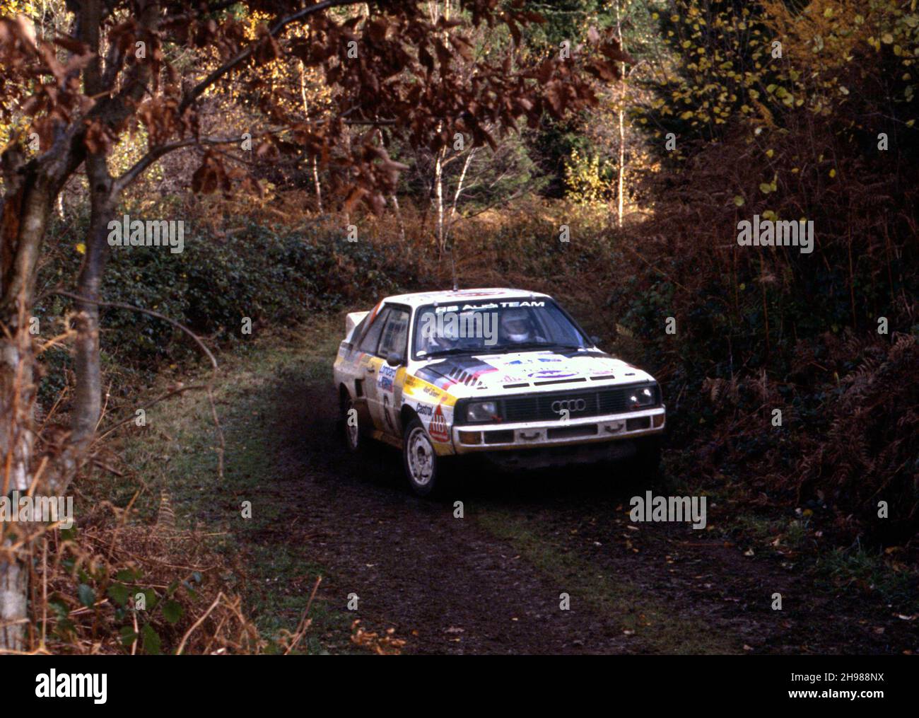 Audi Quattro Sport of Michele Mouton and Fabrizia Pons, RAC Rally, 1984. Stock Photo