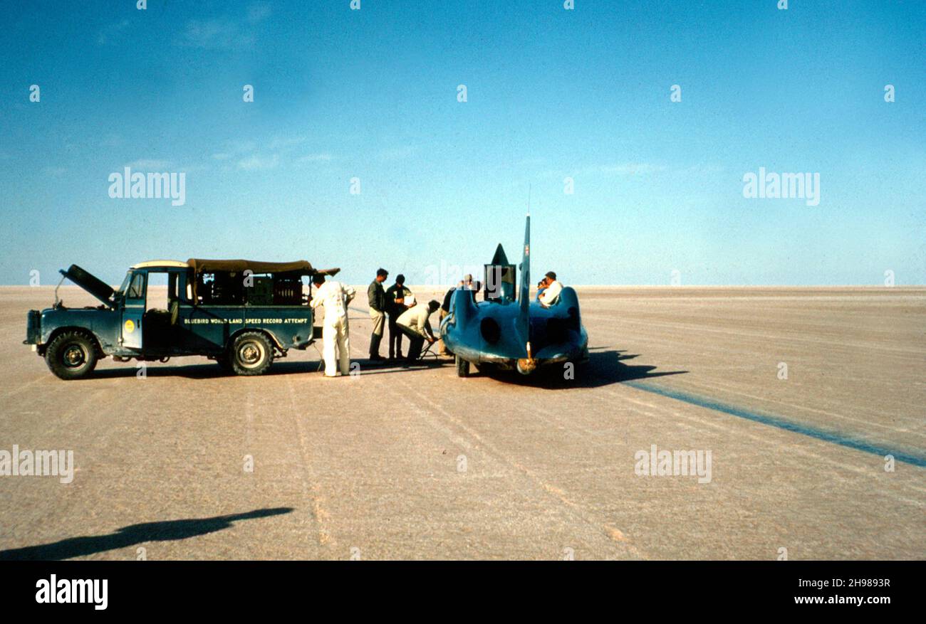 Bluebird CN7 World Land Speed Record attempt, Lake Eyre, Australia, 1964  Stock Photo - Alamy