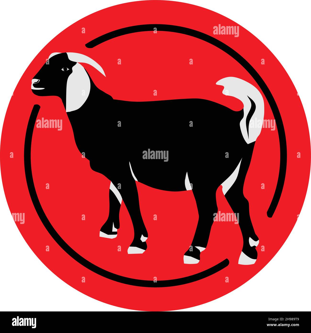 Goat Chinese Zodiac Shio Vector Stock Vector