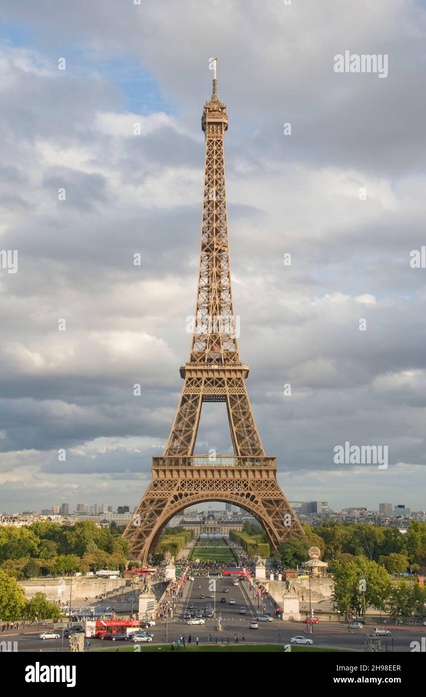 The Eiffel Tower viewed from the Trocadero in Paris France Stock Photo ...