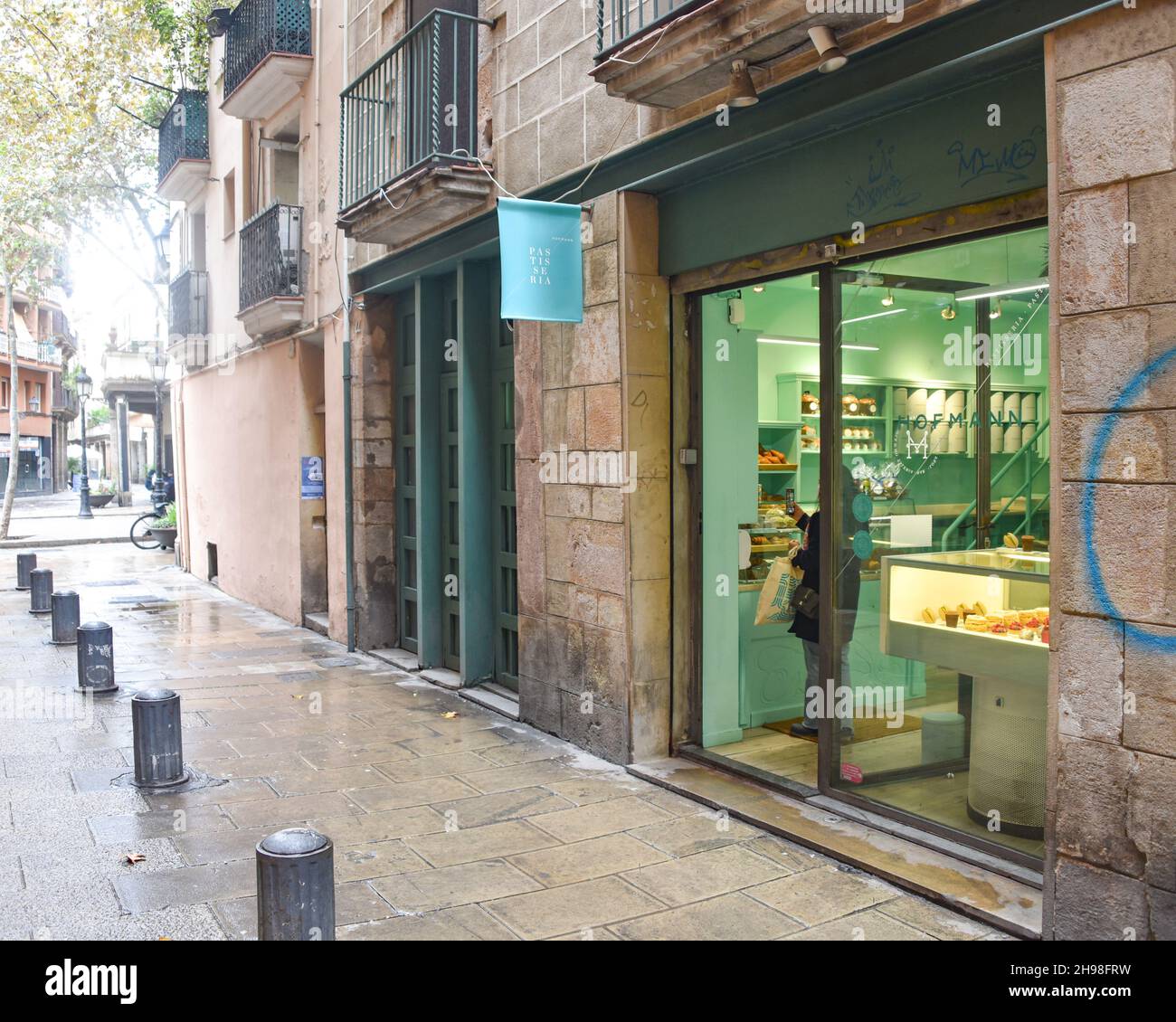 Barcelona, Spain - 24 Nov, 2021: Gourmet pastries on sale at the Hofmann Hospitality School Store, Barcelona, Catalonia, Spain Stock Photo