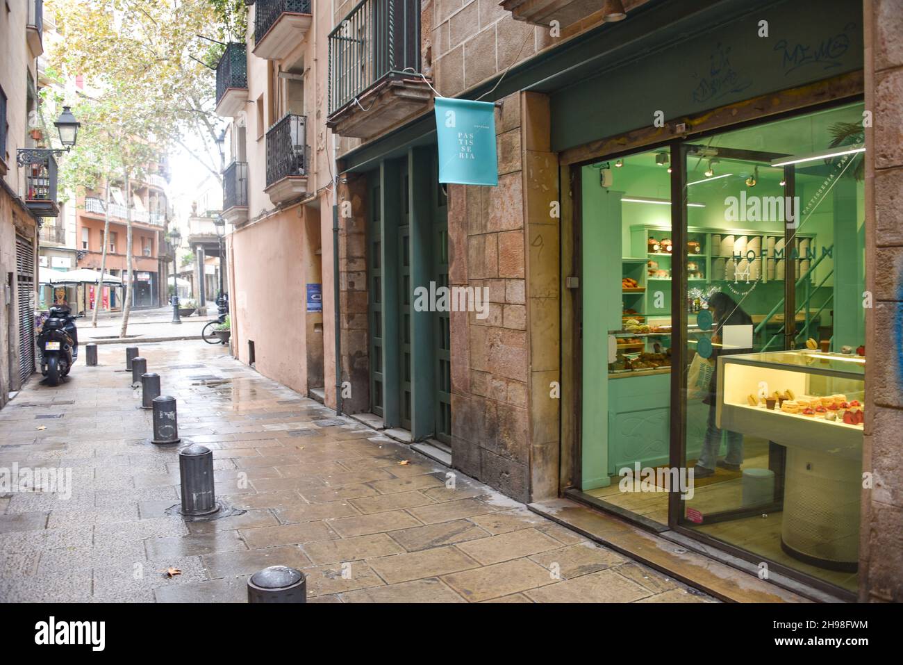 Barcelona, Spain - 24 Nov, 2021: Gourmet pastries on sale at the Hofmann Hospitality School Store, Barcelona, Catalonia, Spain Stock Photo