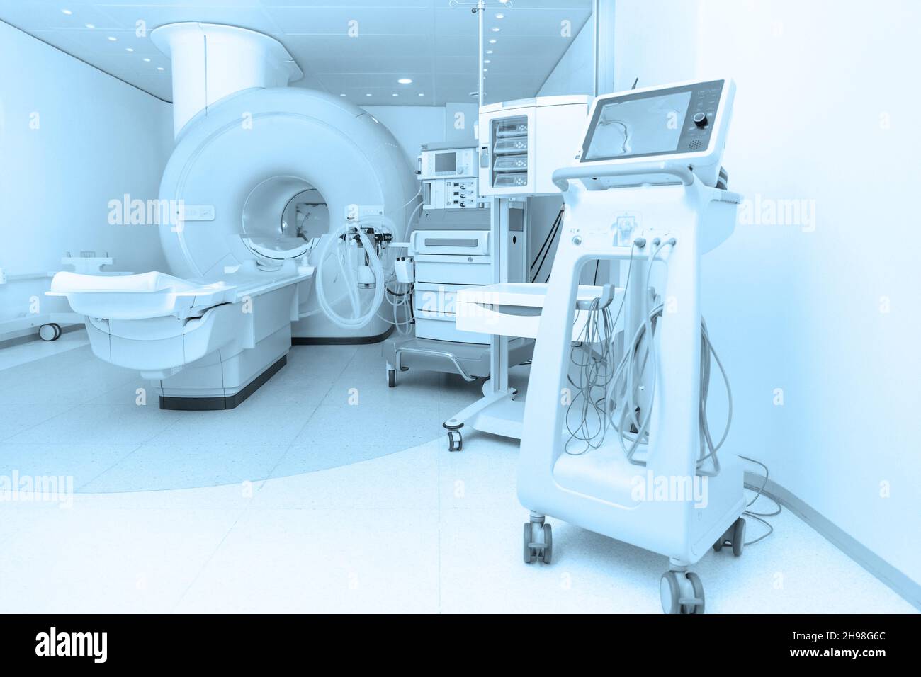 Medical CT or MRI Scan in the modern hospital laboratory. Interior of