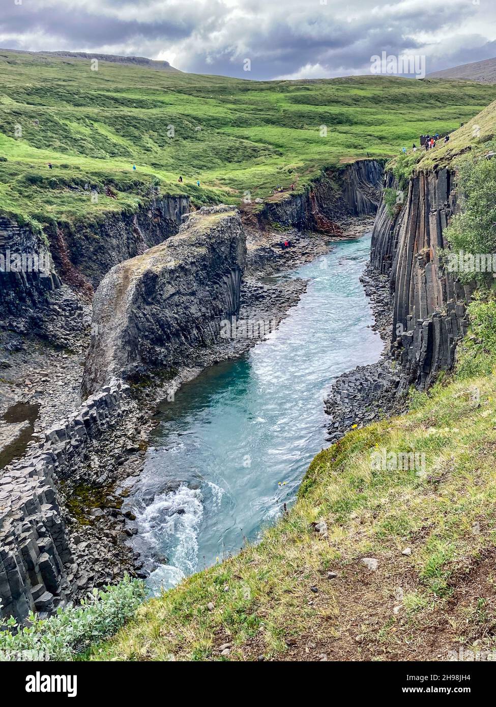 Studlagil basalt Canyon in the Jokuldalur Valley in Iceland Stock Photo