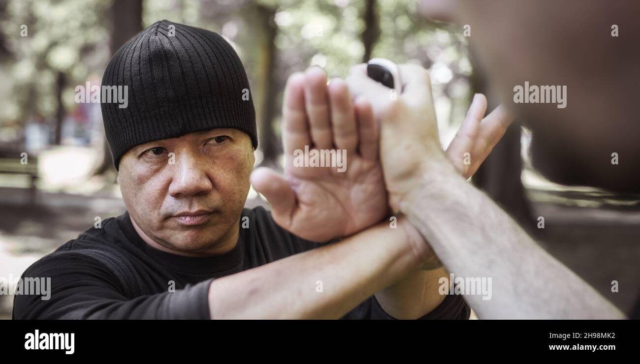 Lameco Astig Combatives instructor demonstrates stick fighting t